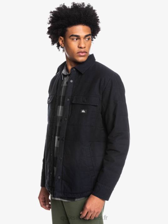 Hommes Quiksilver veste de corvée en toile downrail D6PT1568 noir
