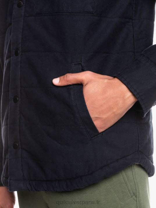 Hommes Quiksilver veste de corvée en toile downrail D6PT1568 noir
