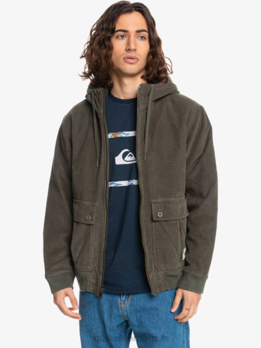 Hommes Quiksilver veste en velours côtelé à trois bandes D6PT1557 feuille de vigne