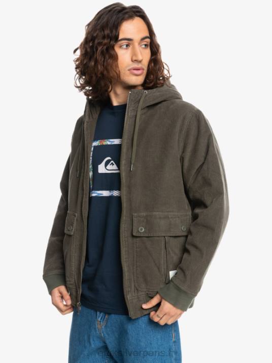 Hommes Quiksilver veste en velours côtelé à trois bandes D6PT1557 feuille de vigne