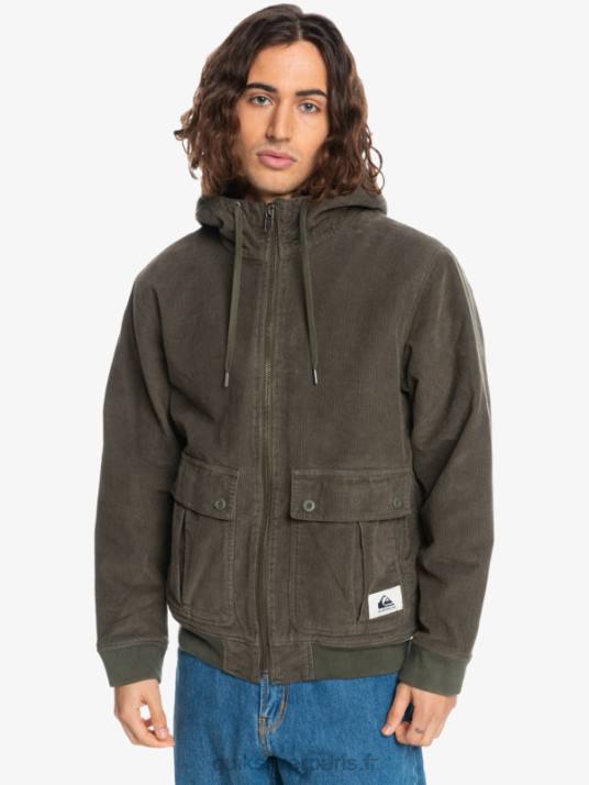 Hommes Quiksilver veste en velours côtelé à trois bandes D6PT1557 feuille de vigne