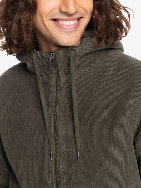 Hommes Quiksilver veste en velours côtelé à trois bandes D6PT1557 feuille de vigne