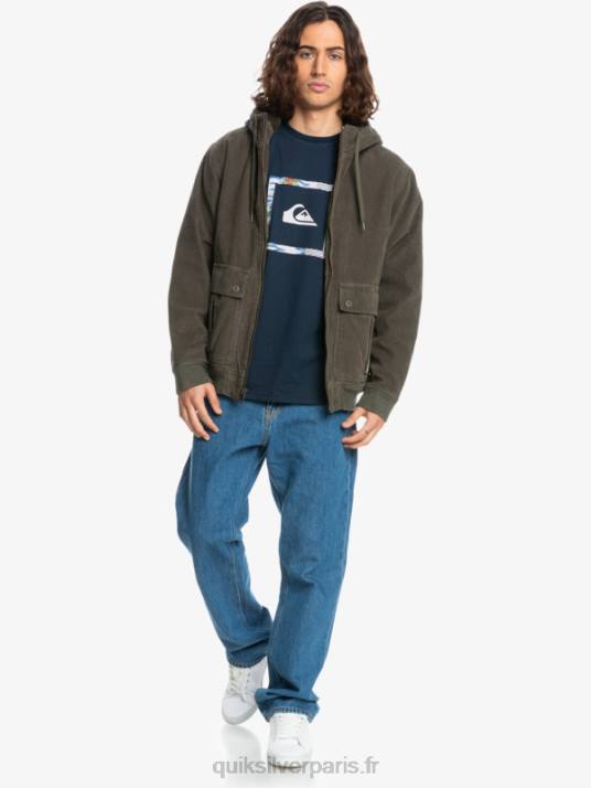 Hommes Quiksilver veste en velours côtelé à trois bandes D6PT1557 feuille de vigne