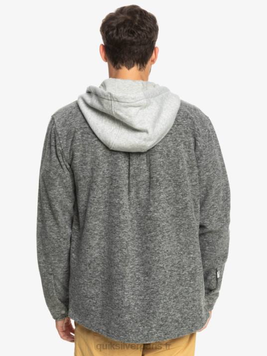 Hommes Quiksilver veste zippée en polaire à capuche super swell D6PT1472 chiné gris foncé