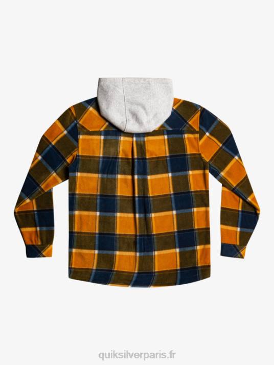 Hommes Quiksilver veste zippée en polaire à capuche super swell D6PT1474 plaid en flanelle marron buck