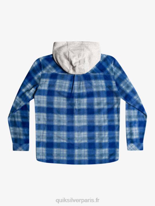 Hommes Quiksilver veste zippée en polaire à capuche super swell D6PT1475 super plaid bleu sodalite